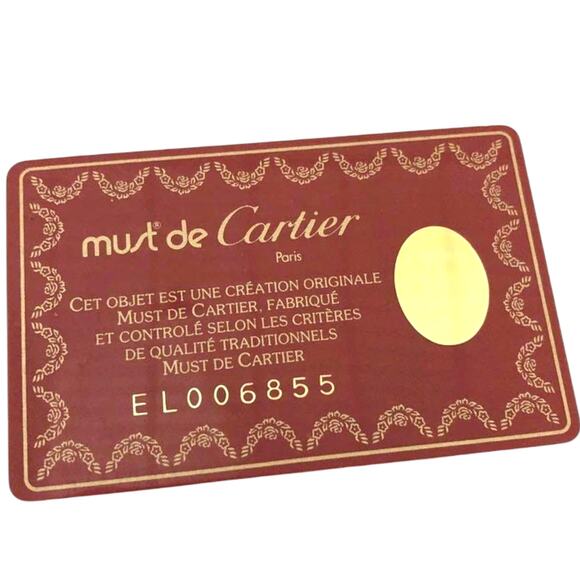 Must de Cartier Bordeaux Leather Bifold Wallet, 3.9"x3.9" - Picture 9 of 9